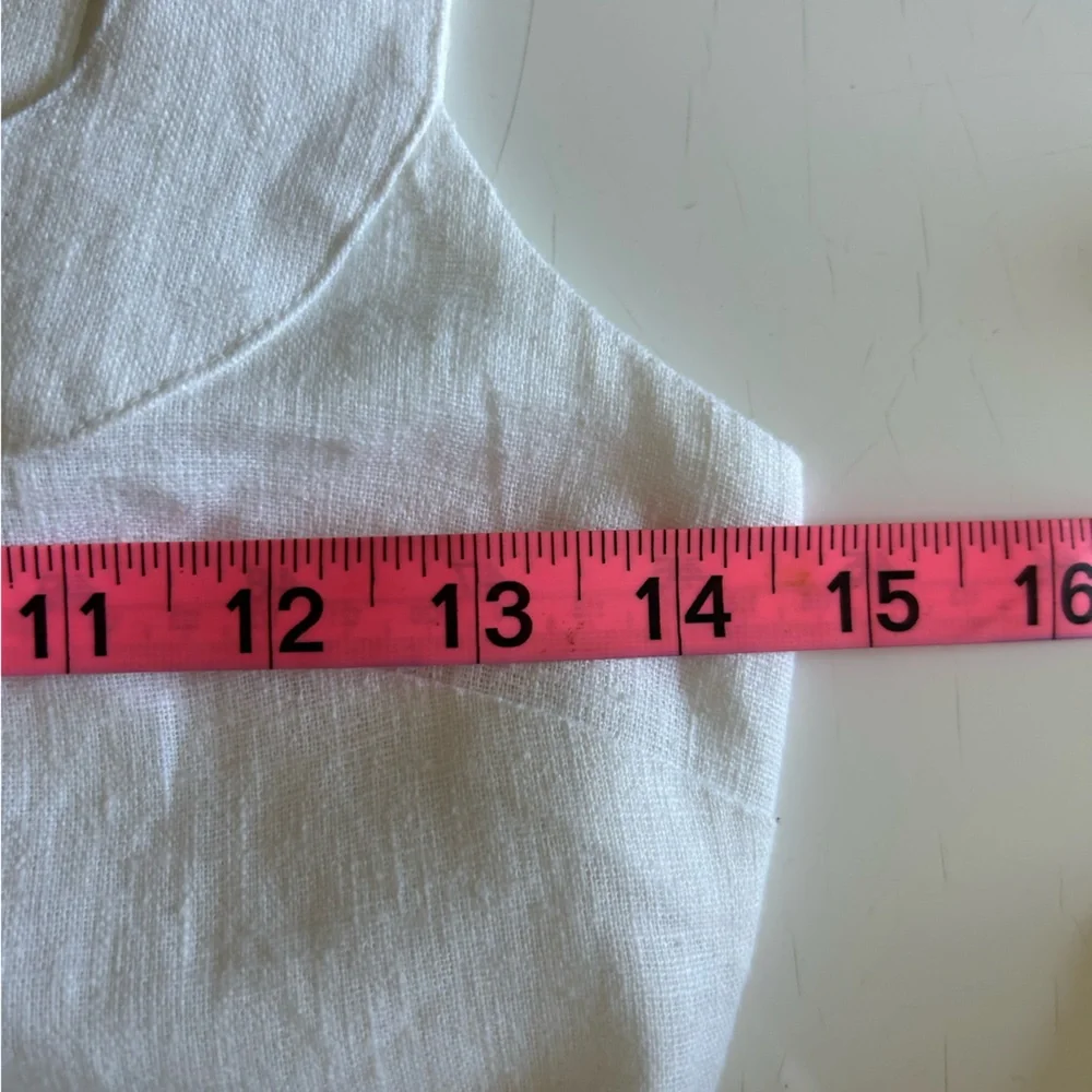 Abercrombie & Fitch XXS Petite Linen Cotton White Square-Neck Mini Dress - Picture 7 of 9